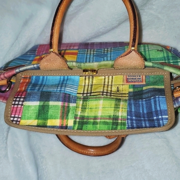 Dooney & Bourke Madras Plaid Picnic Ants Satchel - Picture 10 of 16